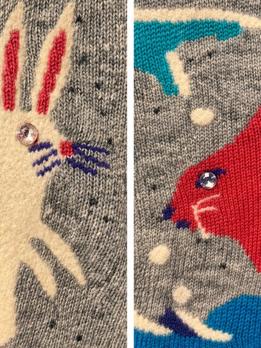 Unique Hand-Knit Rabbit Sweater - Picture 3 of 4